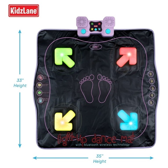 Dance Mat | Light Up Dance Pad with Wireless Bluetooth/AUX or Built in Music - Picture 4 of 17